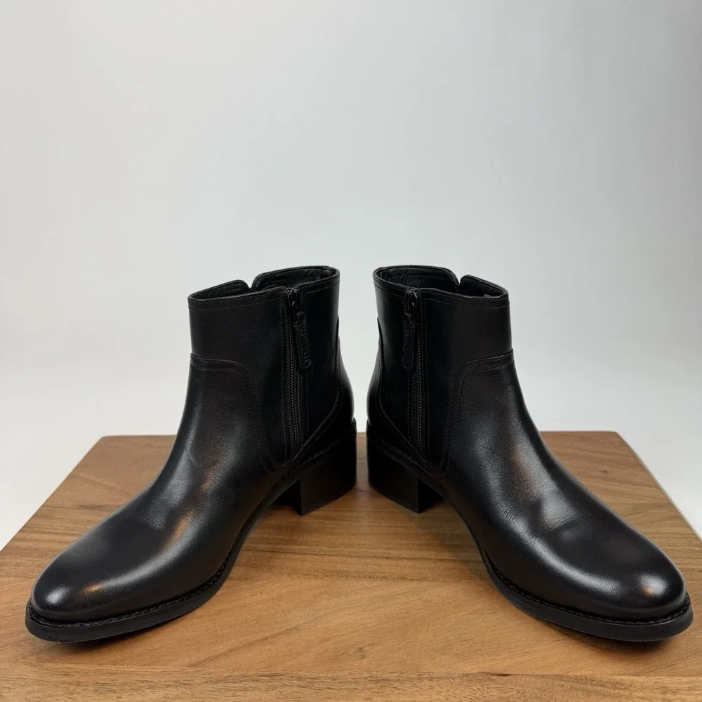 New Womens Cole Haan Thayer Buckle Ankle Black Boots Shoes Size 6 B‎